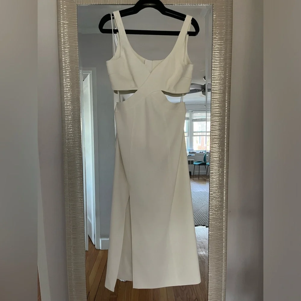 Cinq A Sept white midi dress, like new, size 8 - Picture 5 of 6